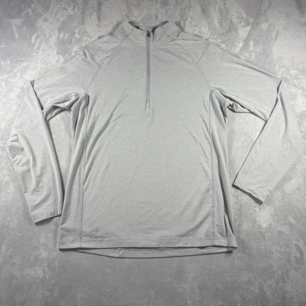 Travis Mathew Pullover Mens Medium Heather‎ Gray Quarter Zip Performance Golf